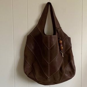 Fossil genuine leather boho tote
